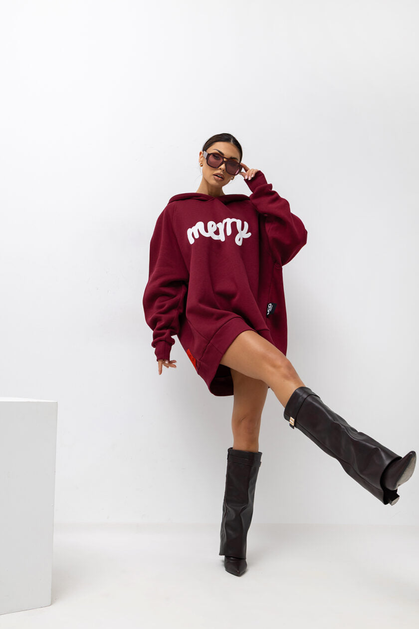 Merry Mikina Burgundy
