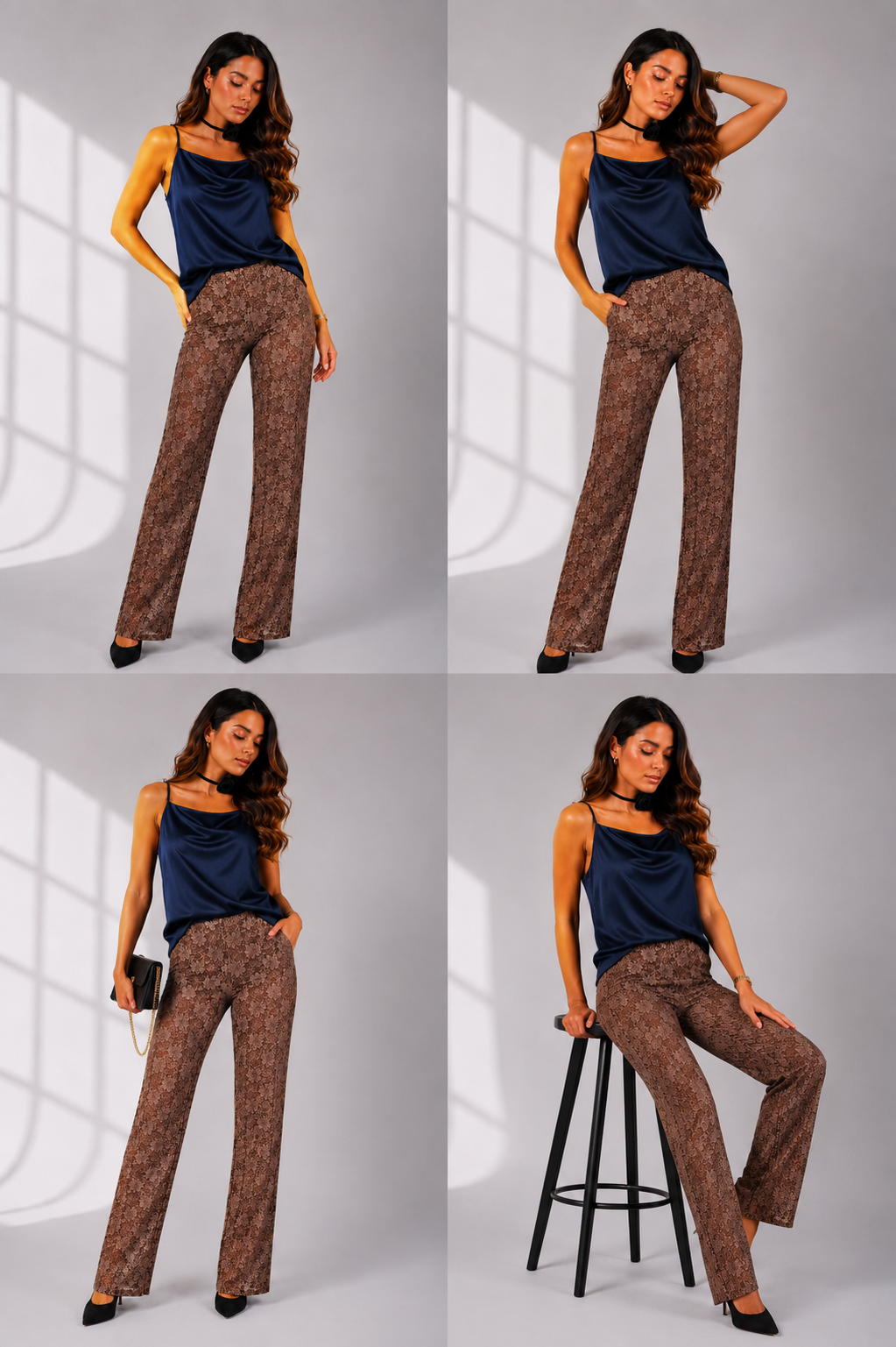 Saténový top Carla dark blue
