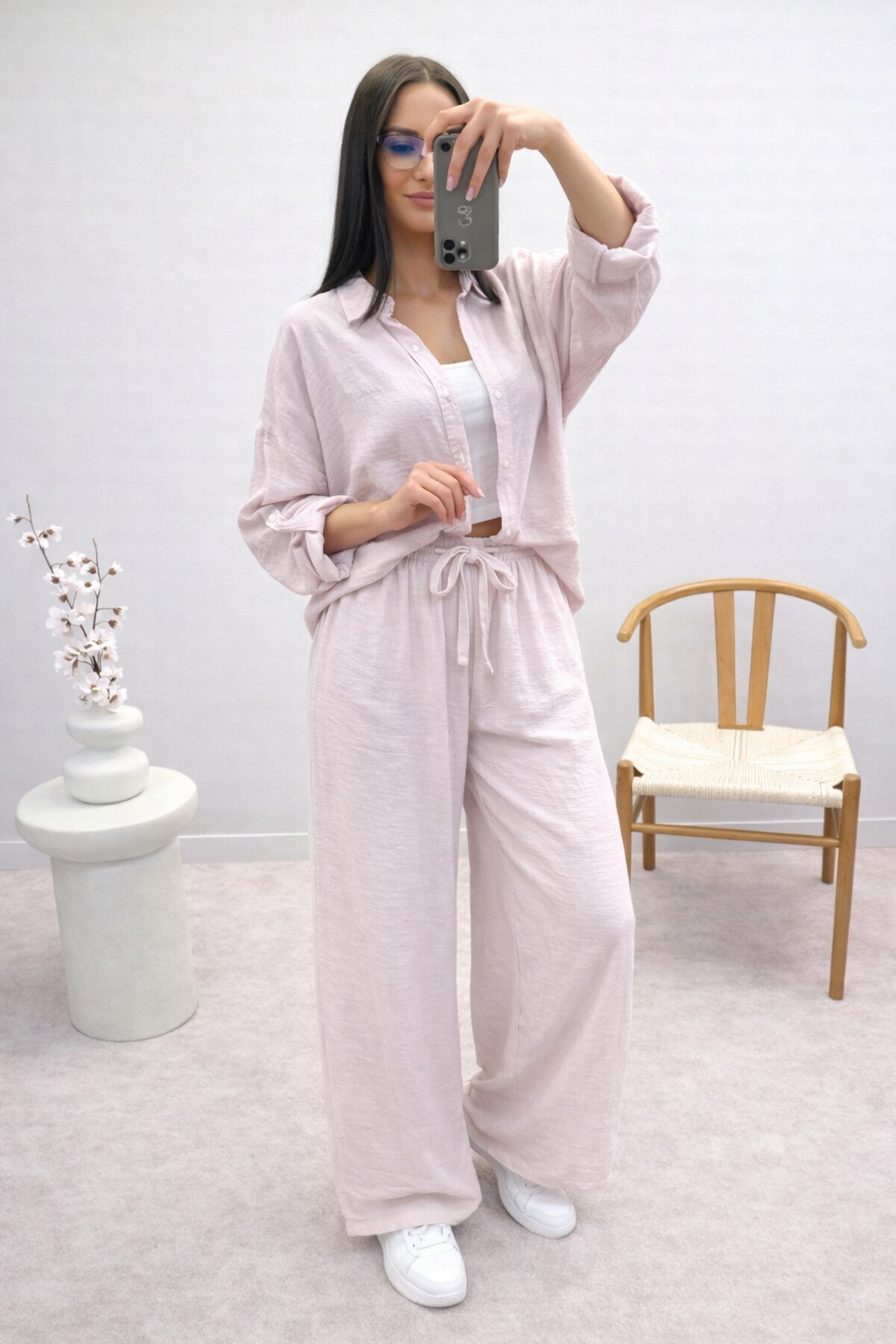 Košelový Komplet Suzan light pink