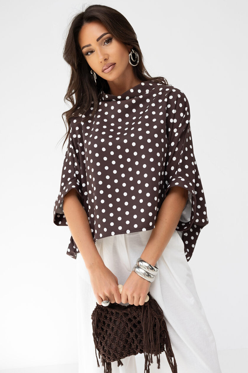 Kimono blúzka Dotty brown