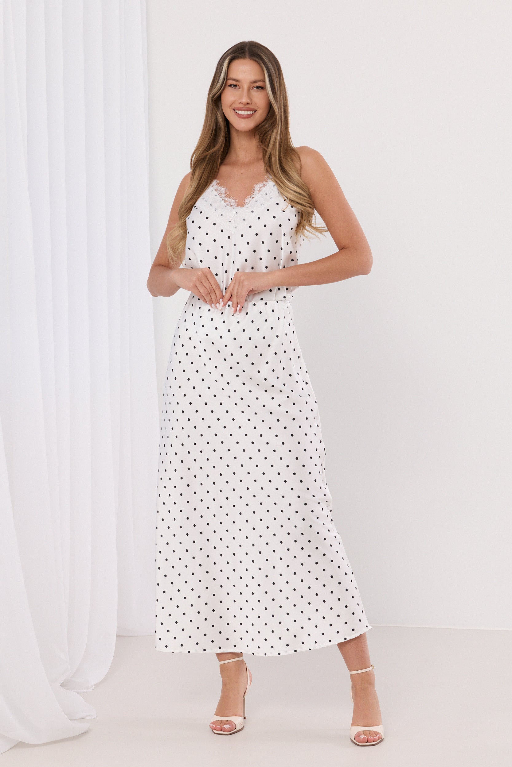 Saténová Maxi sukňa White